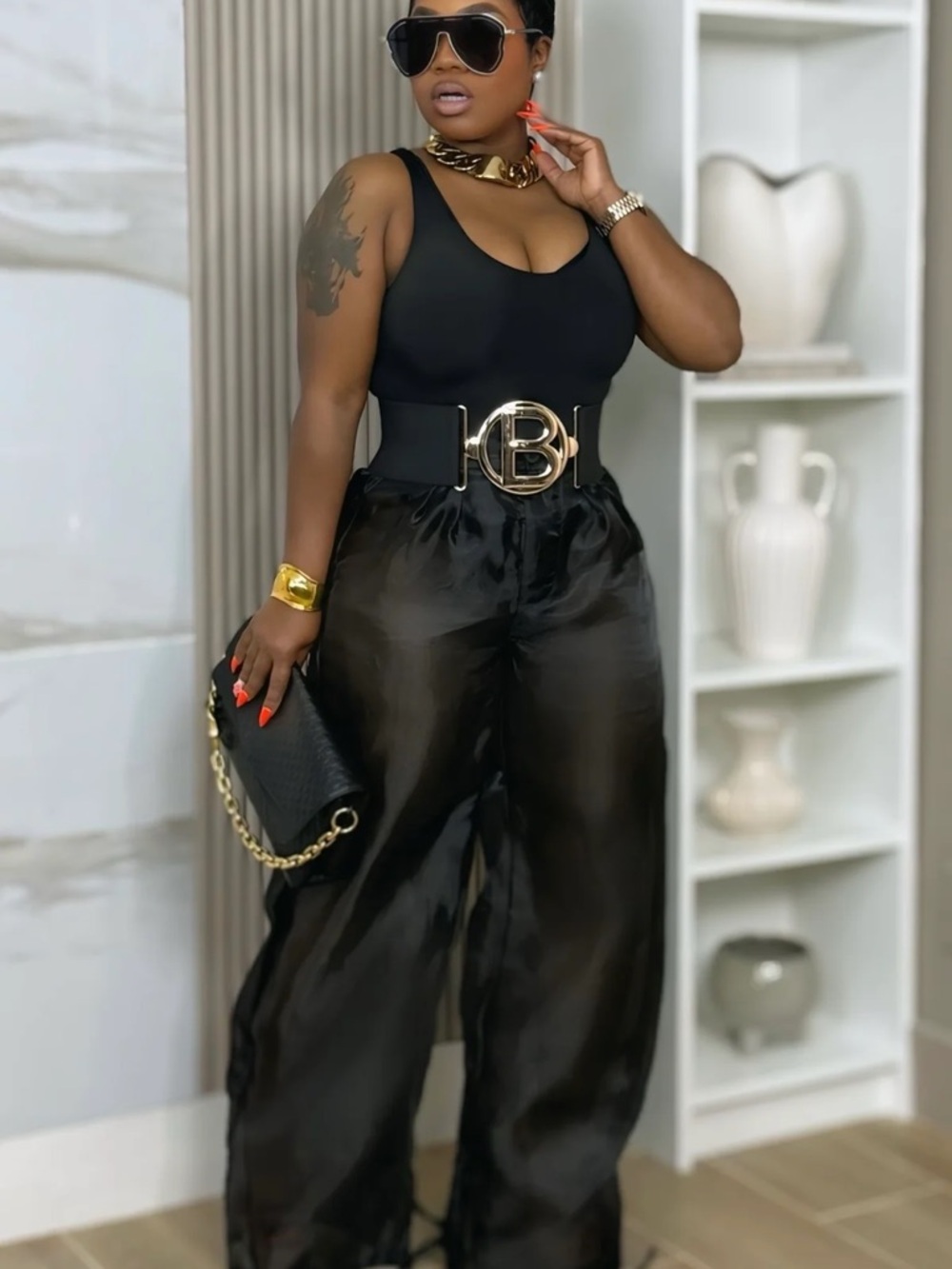 ZARIA SHEER STATEMENT PANT
